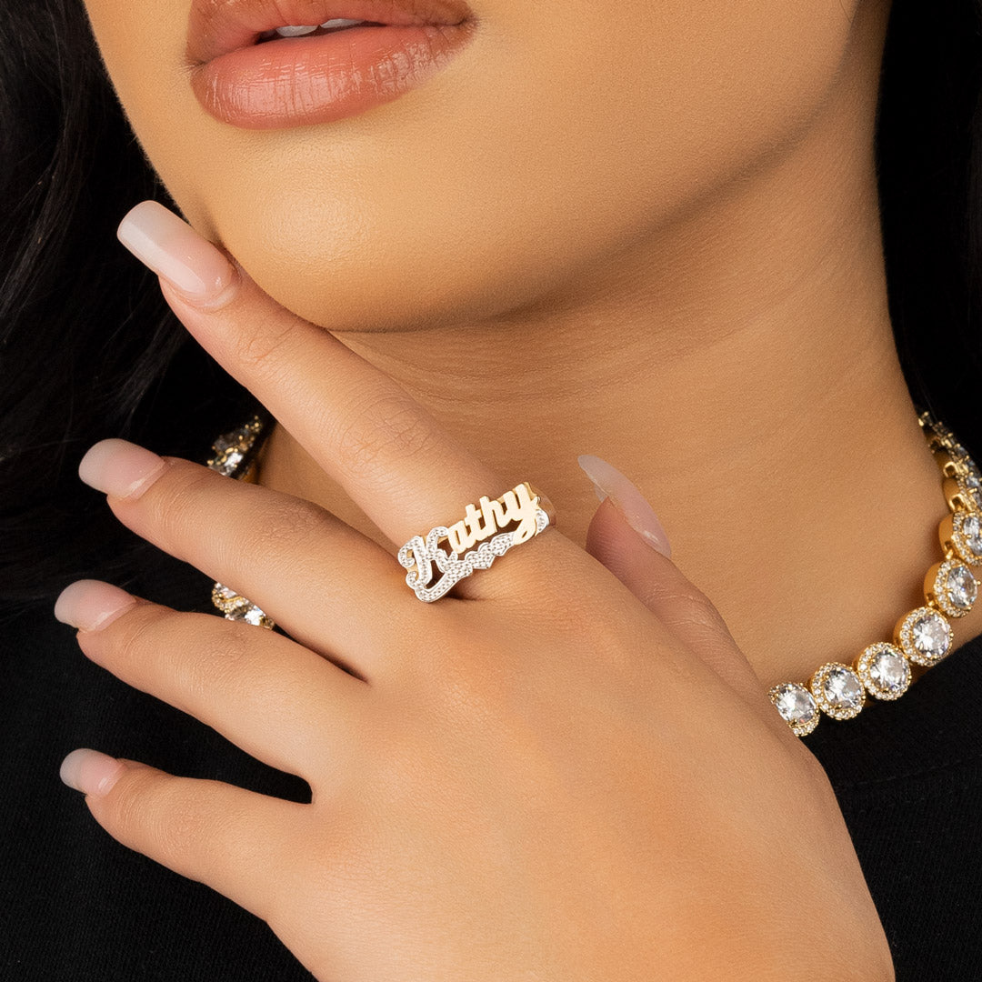 Buy Gold Name Ring 784 Online | Sri Pooja Jewellers - JewelFlix